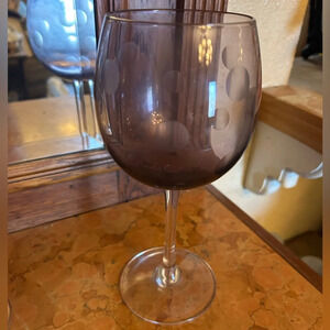 Waterford Marquis Amethyst Polka Dot Crystal Wine Goblet
